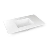 Robern - Engineered Stone Vanity Top, 37'' x 22'' x 3/4'', Center Undercounter Sink, Quartz White, Three Hole