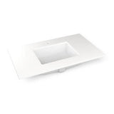 Robern - Engineered Stone Vanity Top, 37'' x 22'' x 3/4'', Center Undercounter Sink, White Zeus Extreme, Single Hole