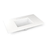Robern - Engineered Stone Vanity Top, 37'' x 22'' x 3/4'', Center Undercounter Sink, White Zeus Extreme, Three Hole
