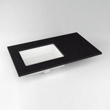 Robern - Engineered Stone Vanity Top, 37'' x 22'' x 3/4'', Left Offset Undercounter Sink, Lava Black, Single Hole