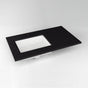 Robern - Engineered Stone Vanity Top, 37'' x 22'' x 3/4'', Left Offset Undercounter Sink, Lava Black, Single Hole