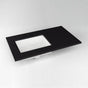 Robern - Engineered Stone Vanity Top, 37'' x 22'' x 3/4'', Left Offset Undercounter Sink, Lava Black, Three Hole