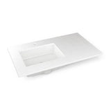 Robern - Engineered Stone Vanity Top, 37'' x 22'' x 3/4'', Left Offset Undercounter Sink, Quartz White, Single Hole