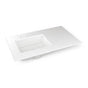 Robern - Engineered Stone Vanity Top, 37'' x 22'' x 3/4'', Left Offset Undercounter Sink, Quartz White, Three Hole