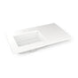 Robern - Engineered Stone Vanity Top, 37'' x 22'' x 3/4'', Left Offset Undercounter Sink, White Zeus Extreme, Single Hole