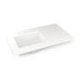 Robern - Engineered Stone Vanity Top, 37'' x 22'' x 3/4'', Left Offset Undercounter Sink, White Zeus Extreme, Three Hole