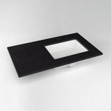 Robern - Engineered Stone Vanity Top, 37'' x 22'' x 3/4'', Right Offset Undercounter Sink, Lava Black, Single Hole
