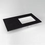 Robern - Engineered Stone Vanity Top, 37'' x 22'' x 3/4'', Right Offset Undercounter Sink, Lava Black, Single Hole
