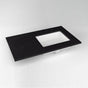 Robern - Engineered Stone Vanity Top, 37'' x 22'' x 3/4'', Right Offset Undercounter Sink, Lava Black, Three Hole