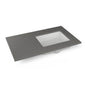 Robern - Engineered Stone Vanity Top, 37'' x 22'' x 3/4'', Right Offset Undercounter Sink, Stone Gray, Single Hole