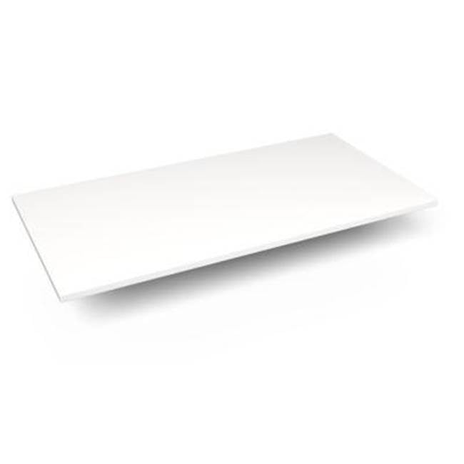 Robern - Engineered Stone Vanity Top, 43'' x 22'' x 3/4'', Dry Top, White Zeus Extreme