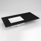 Robern - Engineered Stone Vanity Top, 43'' x 22'' x 3/4'', Left Offset Undercounter Sink, Lava Black, Single Hole
