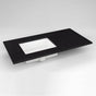Robern - Engineered Stone Vanity Top, 43'' x 22'' x 3/4'', Left Offset Undercounter Sink, Lava Black, Single Hole