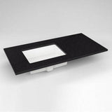 Robern - Engineered Stone Vanity Top, 43'' x 22'' x 3/4'', Left Offset Undercounter Sink, Lava Black, Three Hole