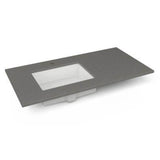 Robern - Engineered Stone Vanity Top, 43'' x 22'' x 3/4'', Left Offset Undercounter Sink, Stone Gray, Single Hole