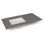 Robern - Engineered Stone Vanity Top, 43'' x 22'' x 3/4'', Left Offset Undercounter Sink, Stone Gray, Single Hole