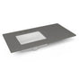 Robern - Engineered Stone Vanity Top, 43'' x 22'' x 3/4'', Left Offset Undercounter Sink, Stone Gray, Three Hole