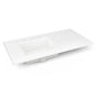 Robern - Engineered Stone Vanity Top, 43'' x 22'' x 3/4'', Left Offset Undercounter Sink, Quartz White, Three Hole