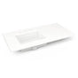 Robern - Engineered Stone Vanity Top, 43'' x 22'' x 3/4'', Left Offset Undercounter Sink, White Zeus Extreme, Three Hole