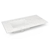 Robern - Engineered Stone Vanity Top, 43'' x 22'' x 3/4'', Left Offset Undercounter Sink, Lyra, Three Hole