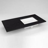 Robern - Engineered Stone Vanity Top, 43'' x 22'' x 3/4'', Right Offset Undercounter Sink, Lava Black, Single Hole