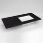 Robern - Engineered Stone Vanity Top, 43'' x 22'' x 3/4'', Right Offset Undercounter Sink, Lava Black, Single Hole