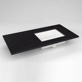 Robern - Engineered Stone Vanity Top, 43'' x 22'' x 3/4'', Right Offset Undercounter Sink, Lava Black, Three Hole