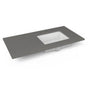 Robern - Engineered Stone Vanity Top, 43'' x 22'' x 3/4'', Right Offset Undercounter Sink, Stone Gray, Three Hole