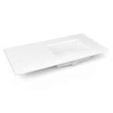 Robern - Engineered Stone Vanity Top, 43'' x 22'' x 3/4'', Right Offset Undercounter Sink, Quartz White, Single Hole