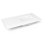 Robern - Engineered Stone Vanity Top, 43'' x 22'' x 3/4'', Right Offset Undercounter Sink, Quartz White, Single Hole