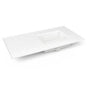 Robern - Engineered Stone Vanity Top, 43'' x 22'' x 3/4'', Right Offset Undercounter Sink, Quartz White, Three Hole