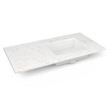Robern - Engineered Stone Vanity Top, 43'' x 22'' x 3/4'', Right Offset Undercounter Sink, Lyra, Three Hole