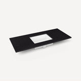 Robern - Engineered Stone Vanity Top, 49'' x 22'' x 3/4'', Center Undercounter Sink, Lava Black, Three Hole