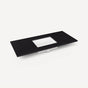 Robern - Engineered Stone Vanity Top, 49'' x 22'' x 3/4'', Center Undercounter Sink, Lava Black, Three Hole