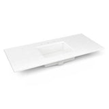 Robern - Engineered Stone Vanity Top, 49'' x 22'' x 3/4'', Center Undercounter Sink, Quartz White, Three Hole