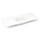 Robern - Engineered Stone Vanity Top, 49'' x 22'' x 3/4'', Center Undercounter Sink, White Zeus Extreme, Single Hole