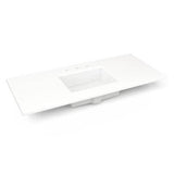 Robern - Engineered Stone Vanity Top, 49'' x 22'' x 3/4'', Center Undercounter Sink, White Zeus Extreme, Three Hole