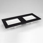 Robern - Engineered Stone Vanity Top, 49'' x 22'' x 3/4'', Double Undercounter Sink, Lava Black, Single Hole