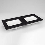 Robern - Engineered Stone Vanity Top, 49'' x 22'' x 3/4'', Double Undercounter Sink, Lava Black, Three Hole
