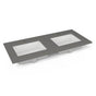 Robern - Engineered Stone Vanity Top, 49'' x 22'' x 3/4'', Double Undercounter Sink, Stone Gray, Single Hole