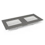 Robern - Engineered Stone Vanity Top, 49'' x 22'' x 3/4'', Double Undercounter Sink, Stone Gray, Three Hole