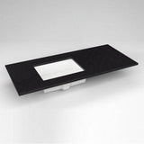 Robern - Engineered Stone Vanity Top, 49'' x 22'' x 3/4'', Left Offset Undercounter Sink, Lava Black, Single Hole