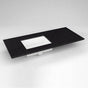 Robern - Engineered Stone Vanity Top, 49'' x 22'' x 3/4'', Left Offset Undercounter Sink, Lava Black, Single Hole