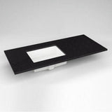 Robern - Engineered Stone Vanity Top, 49'' x 22'' x 3/4'', Left Offset Undercounter Sink, Lava Black, Three Hole