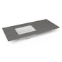 Robern - Engineered Stone Vanity Top, 49'' x 22'' x 3/4'', Left Offset Undercounter Sink, Stone Gray, Single Hole