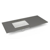 Robern - Engineered Stone Vanity Top, 49'' x 22'' x 3/4'', Left Offset Undercounter Sink, Stone Gray, Three Hole
