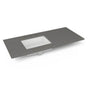 Robern - Engineered Stone Vanity Top, 49'' x 22'' x 3/4'', Left Offset Undercounter Sink, Stone Gray, Three Hole