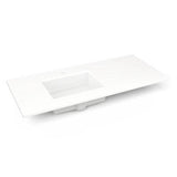Robern - Engineered Stone Vanity Top, 49'' x 22'' x 3/4'', Left Offset Undercounter Sink, White Zeus Extreme, Single Hole
