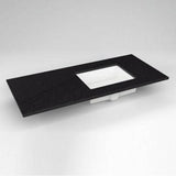 Robern - Engineered Stone Vanity Top, 49'' x 22'' x 3/4'', Right Offset Undercounter Sink, Lava Black, Single Hole