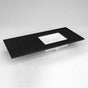 Robern - Engineered Stone Vanity Top, 49'' x 22'' x 3/4'', Right Offset Undercounter Sink, Lava Black, Single Hole